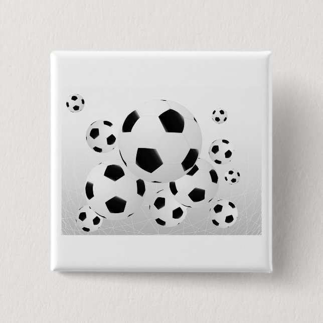 Classic Soccer Football Balls Flying Sports 15 Cm Square Badge (Front)