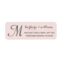 Classic Soft Pink Custom Two Colour Monogram Labe