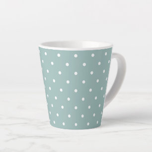 Classic Soft Sage Green White Dots Minimalist Geom Latte Mug