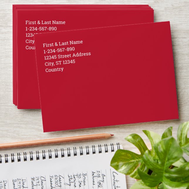 Classic solid True red Envelope (Stacked)
