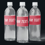 Classic solid True red Water Bottle Label<br><div class="desc">Classic solid True red design.</div>