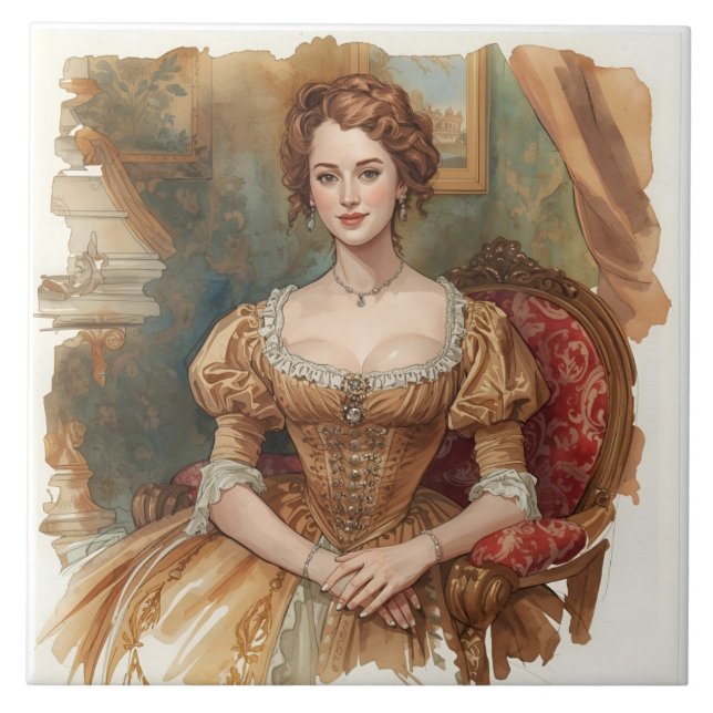 Classic,Sophisticated Aristocrat in Beautiful Gown Tile (Front)