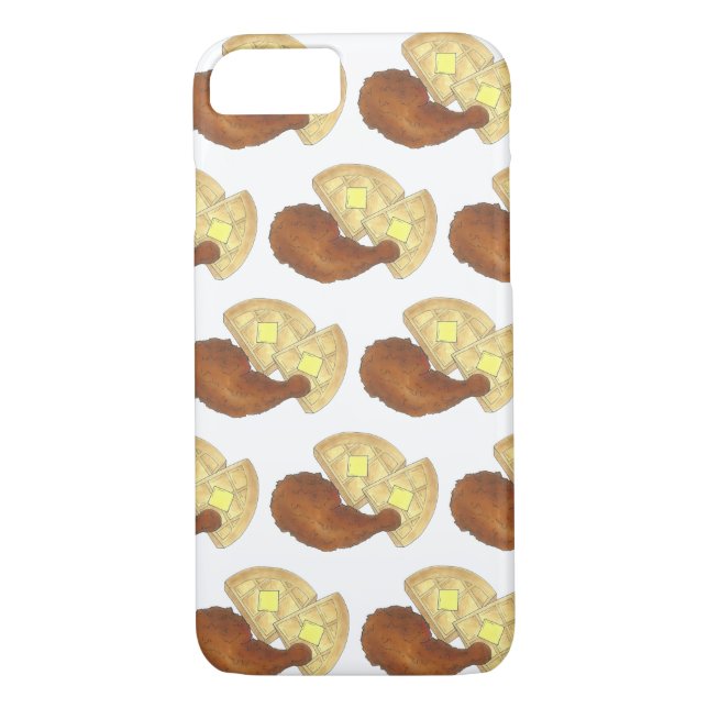 Classic Soul Food Fried Chicken and Waffles Diner Case-Mate iPhone Case (Back)