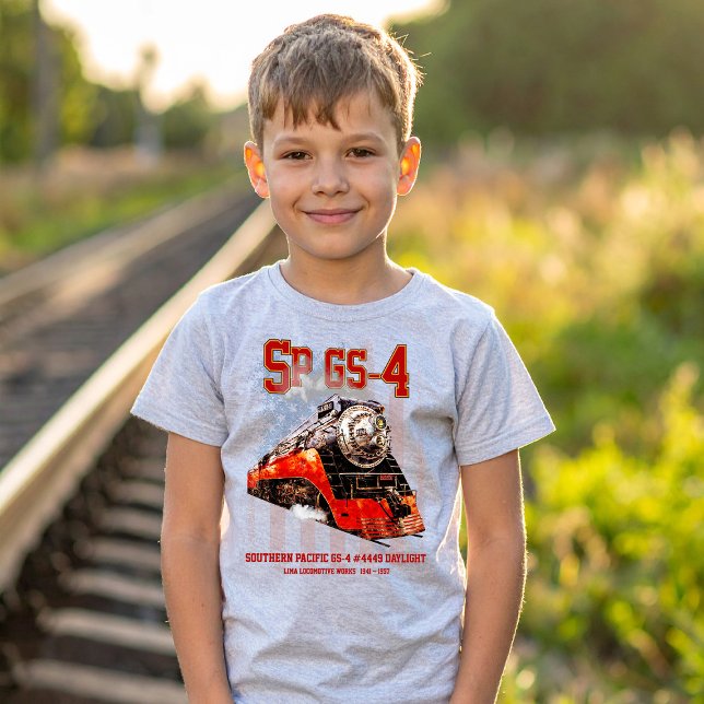 Classic Southern Pacific GS-4 Steam Locomotive T-Shirt (Southern Pacific GS-4 Daylight Steam Locomotive. Boy Basic T-Shirt)