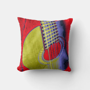 Classic Spanish Guitar Pop Art Cushion