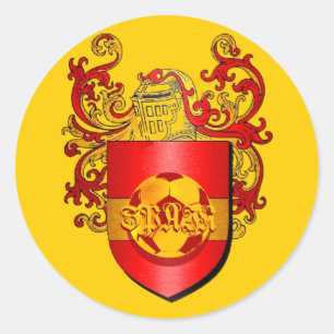 Classic Spanish Soccer Futbol coat of arms Round Sticker