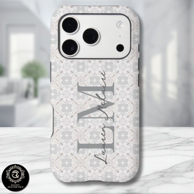 Classic Spanish Tile Monogram Branding Style  (Classic Spanish Tile Monogram Branding Style iPhone Case)