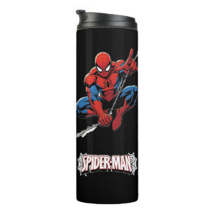 Classic Spider-Man Action Graphic Travel Tumbler. Thermal Tumbler