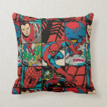 Classic Spider-Man Comic Book Pattern Cushion<br><div class="desc">This retro-inspired comic book pattern features various Spider-Man comic book panels and character art.</div>