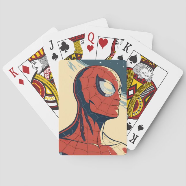 Classic Spider-Man with Dynamic Cosmic Background Playing Cards (Back)