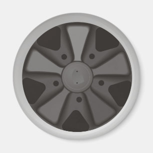 Classic sports car racing wheel used on 911 magnet