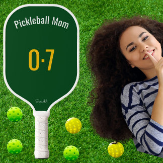 Classic Sporty Pickleball Mom Custom Name Number Paddle