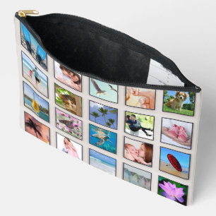 Classic Square Frame Photo Collage Accessory Pouch