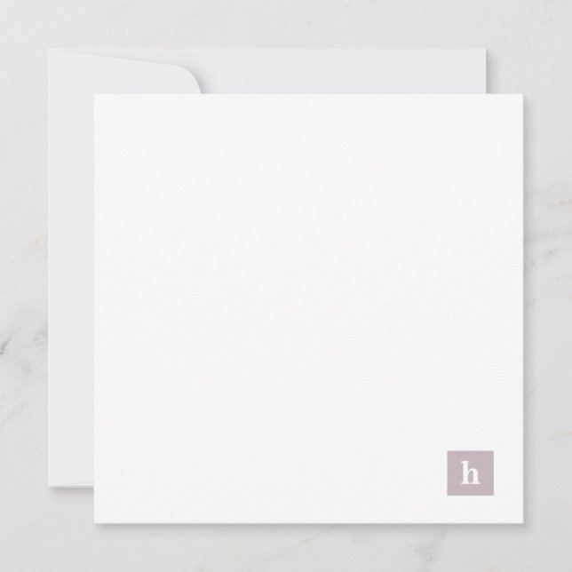 Classic Square Monogram Personalised Pastel Purple Card (Front)
