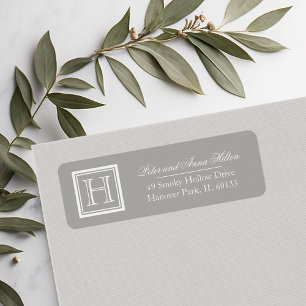 Classic Square Monogram Return Address Labels
