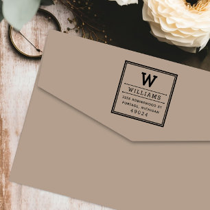 Classic Square Monogram Return Address Self-inking Stamp