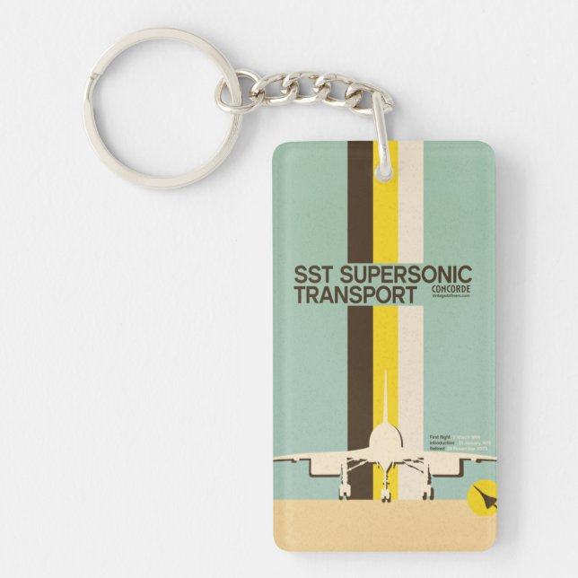 Classic SST Retro Airliner Keychain (Front)