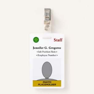 Classic "Staff" Badge ID Badge