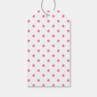 Classic Stars Fuchsia Pink - White Gift Tags