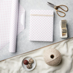Classic Stars Light Pink - White Wrapping Paper