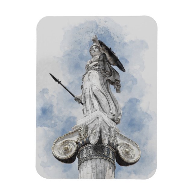 Classic Statue of Athena – Mythology-Inspired  Magnet (Vertical)