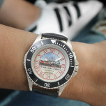 Classic Steam Train Locomotive<br><div class="desc">Watch featuring a classic image of a steam train locomotive and your custom texts.</div>