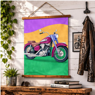 Classic Steel Motorcycle Eternal Freedom Vintage Hanging Tapestry