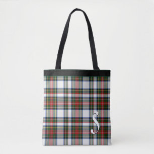 Classic Stewart Dress Plaid Monogrammed Tote Bag