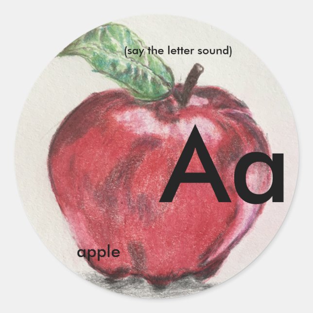 classic stickers 1.5-3 inch phonics letter sound (Front)