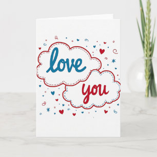 Classic Stitched Love You Card