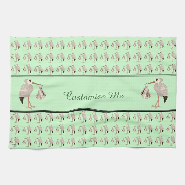 Classic Stork (Neutral) 1 Tea Towel (Horizontal)