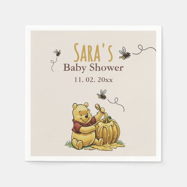 Classic Storybook Bear Baby Shower Paper Napkins (Front)