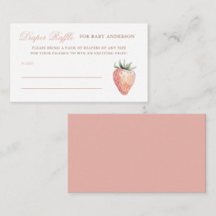 Classic Strawberry Baby Shower Diaper Raffle Enclosure Card