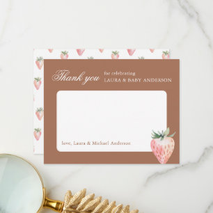 Classic Strawberry Berry Sweet Baby Shower Thank You Card