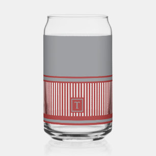 Classic Stripe Monogram Can Glass