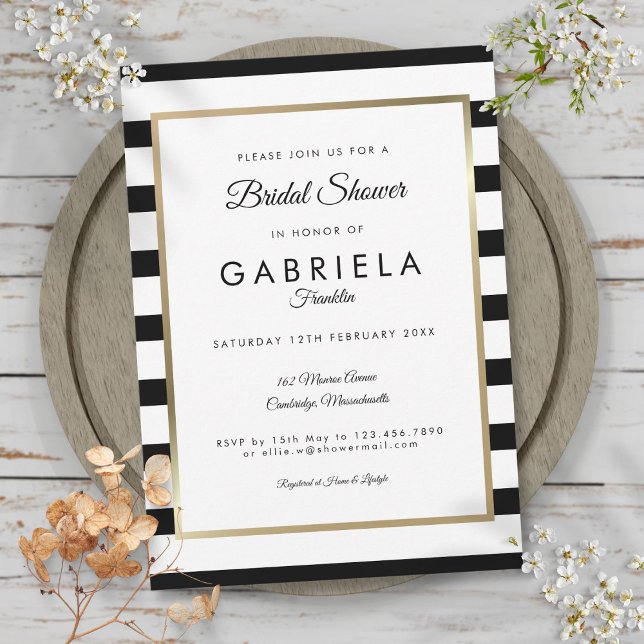 Classic Stripe Wedding Bridal Shower Invitation (Classic Stripe Wedding Bridal Shower Invitation)