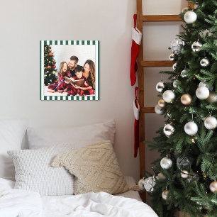 Classic Striped Christmas Canvas Print with Photo