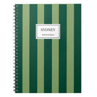 Classic Striped Notebook Custom Name Journal 