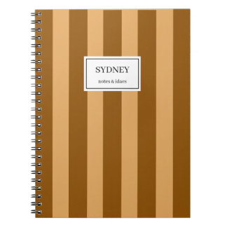 Classic Striped Notebook Custom Name Journal 