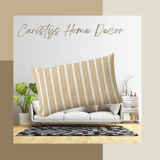 Classic Stripes Beige and Cream  Lumbar Cushion (Creator Uploaded)