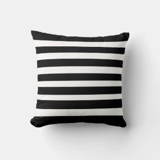 Classic Stripes Black and White Throw Pillow