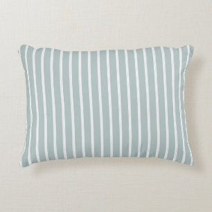 Classic Stripes Faded Blueand White Accent Pillow