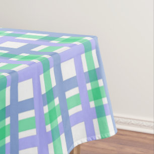 Classic Stripes Green Blue White Tablecloth