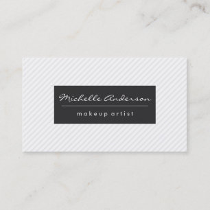 Classic Stripes Grey White Business Card