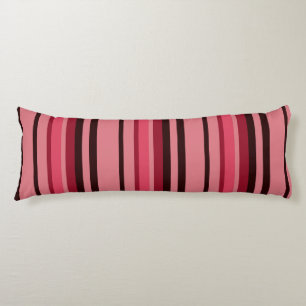 Classic Stripes Pink, Rose, Chocolate  Lumbar Pill Body Cushion