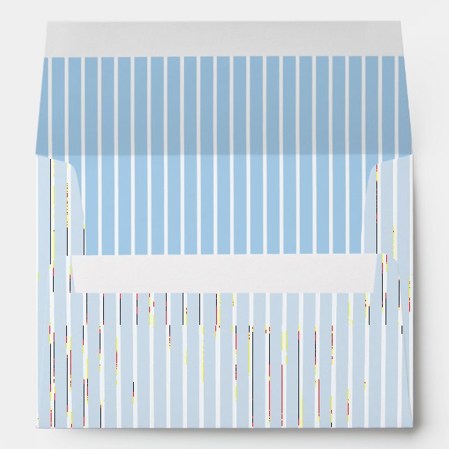 Classic Stripes White - Baby Blue Envelope (Back (Bottom))