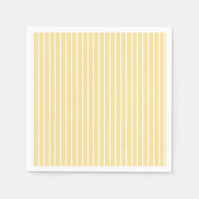 Classic Stripes White - Canary Yellow Napkin (Front)