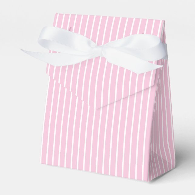 Classic Stripes White - Light Pink Favour Box (Front Side)