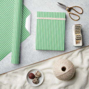 Classic Stripes White - Summer Green Wrapping Paper