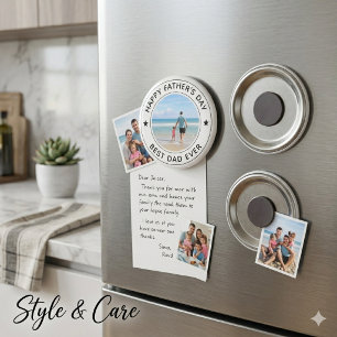 Classic Style Fathers Day White Stylish Magnet